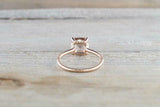 1.3ct Cushion Cut Peach Morganite Engagement Ring 14k Rose Gold Over Hidden Halo