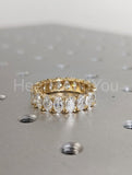 3ct Oval Cut Simulated Diamond Full Eternity Wedding Band 14k Yellow Gold Plated