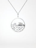 0.5ct Round Cut Moissanite Polar Bear Pendant 14k White Gold Plated NO CHAIN