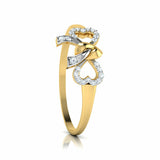1Ct Round Cut Diamond Bow Knot Stylish Engagement Ring 14K Dual Gold Finish