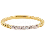 0.2ct Round Cut Moissanite Bead Style Women Wedding Band 14k Yellow Gold Plated