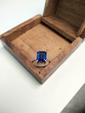 2ct Engagement Ring Emerald Blue Sapphire Braided Solitaire 14k White Gold Over