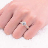 1.5ct Round Cut VVS1D Diamond Engagement Ring 14k Rose Gold Finish Flower Design