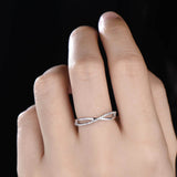 1ct Wedding Ring Band Round Cut Diamond Infinity Split Shank 14k White Gold Over