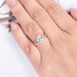 1.5ct Round Cut Diamond Engagement Ring Filigree Solitaire 14k Yellow Gold Over