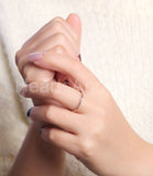 0.01ct Round Cut Moissanite Minimalist Women Engagement Ring 14k RoseGold Plated