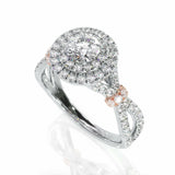 3.4Ct Round Cut Diamond Split Band Dual Halo Engagement Ring 14K White Gold Over