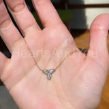 0.2ct Marquise Simulated Diamond Trilogy Pendant Chain 14k White Gold Plated