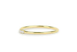 Minimalist Trilogy Engagement Ring 0.1ct Round Cut Diamond 14k YellowGold Finish
