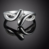 1ct Round Cut Diamond Engagement Ring 14k White Gold Finish Bypass Trendy Design