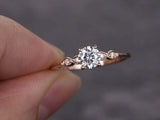 1.5ct Round Cut Diamond Engagement Ring Five Stone Solitaire 18k RoseGold Finish