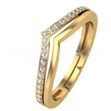0.2ct Round Moissanite Curved Split Shank Wedding Band 14k Yellow Gold Plated