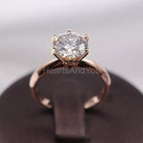 0.4ct Round Cut Moissanite Solitaire Women Engagement Ring 14k Rose Gold Plated