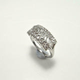Iced Half Eternity Wedding Band 2.7ct Baguette Cut Diamond 14k White Gold Finish