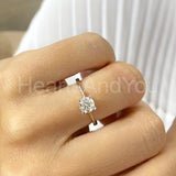 0.4ct Round Cut Moissanite Solitaire Women Engagement Ring 14k White Gold Plated