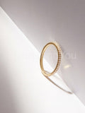 0.15ct Round Cut Moissanite Minimalist Women Wedding Band 14k Yellow Gold Plated