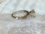 2.1ct Round Cut Moissanite Vintage-Inspired Bridal Set 14k White Gold Plated