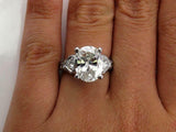 4.5ct Oval Cut Diamond Vintage Engagement Ring 14K White Gold Over Round Accents
