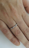 1ct Round Blue Sapphire Wedding Band Stackable Half Eternity 14k White Gold Over