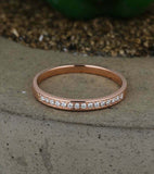 0.65ct Round Cut VVS1 Diamond Wedding Band Ring Anniversary 14k Rose Gold Finish