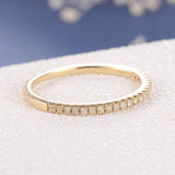 0.2ct Round Cut Moissanite Half Eternity Wedding Band 14k Yellow Gold Plated