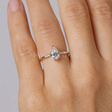 0.5ct Pear Simulated Diamond Minimalist Engagement Ring 14k Yellow Gold Plated