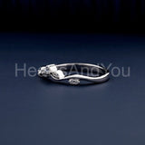0.5ct Round Cut Moissanite Proposal Ring Wedding Band 14k White Gold Plated