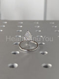 2.1ct Pear Cut Simulated Diamond Bridal Ring Curved Band 14k White Gold Plated