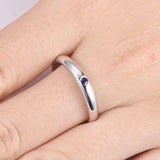 0.2ct Round Blue Sapphire Engagement Ring Solitaire Promise 14k White Gold Over