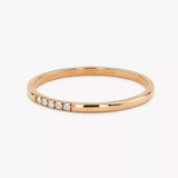 0.3ct Wedding Ring Band Round Cut Diamond Minimalist 14k Yellow Gold Finish