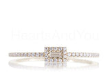 0.5ct Baguette Cut Simulated Diamond Halo Engagement Ring 14k Yellow Gold Plated