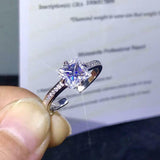 Bridal Set Engagement Ring Guard 1.5ct Princess Cut Diamond 14k WhiteGold Finish