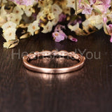 0.2ct Round Cut Moissanite Anniversary Women Wedding Band 14k Rose Gold Plated