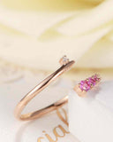 1ct Round Cut Pink Sapphire Open Bypass Design Engagement Ring 14k RoseGold Over