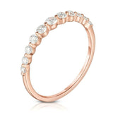 0.5ct Round Cut Diamond Wedding Band 14k Rose Gold Finish Bubble Single Prong