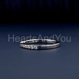 0.3ct Round Cut Moissanite Open Cuff Stackable Wedding Band 14k WhiteGold Plated