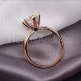 0.4ct Round Cut Moissanite Solitaire Women Engagement Ring 14k Rose Gold Plated
