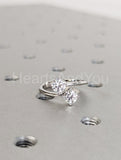 0.5ct Round Cut Moissanite Toi Et Moi Women Engagement Ring 14k WhiteGold Plated