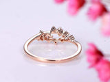 1.2ct Round Cut VVS1D Diamond Engagement Ring Floral Cluster 14k RoseGold Finish