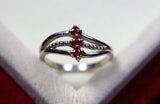 0.15ct Engagement Ring Round Cut Pink Ruby Split Band 14k White Gold Finish