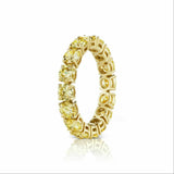 7.5ct Round Cut Yellow Sapphire Full Eternity Wedding Band 14K Yellow Gold Over