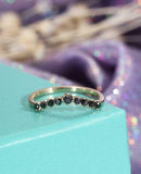 Anniversary Wedding Band 0.5ct Round Cut Black Diamond 14k Yellow Gold Finish