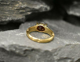 1ct Engagement Ring Oval Cut Red Garnet Vintage Solitaire 14k Yellow Gold Finish