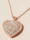 1.2ct Round Cut Moissanite Cluster Love Pendant 14k Rose Gold Plated NO CHAIN