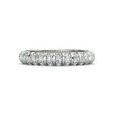 5Ct Round Cut Diamond Unique Three Row Eternity Wedding Band 14K White Gold Over