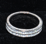 3ct Round Cut VVS1D Diamond Wedding Ring Band 14k White Gold Finish Anniversary