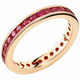 2ct Round Cut Pink Ruby Wedding Band Ring Milgrain Eternity 14k Rose Gold Finish