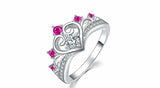 2.3ct Round Cut Diamond Princess Crown Engagement Ring Band 14k WhiteGold Finish