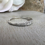 0.4ct Round Cut Moissanite Half Eternity Women Wedding Band 14k WhiteGold Plated
