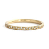 0.5ct Round Cut Diamond Geometric Pattern Eternity Band 14k Yellow Gold Finish